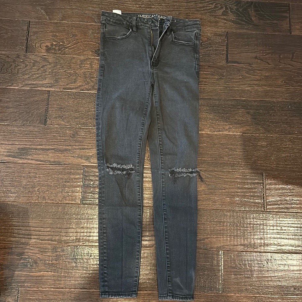 AE Black Denim super stretch jegging